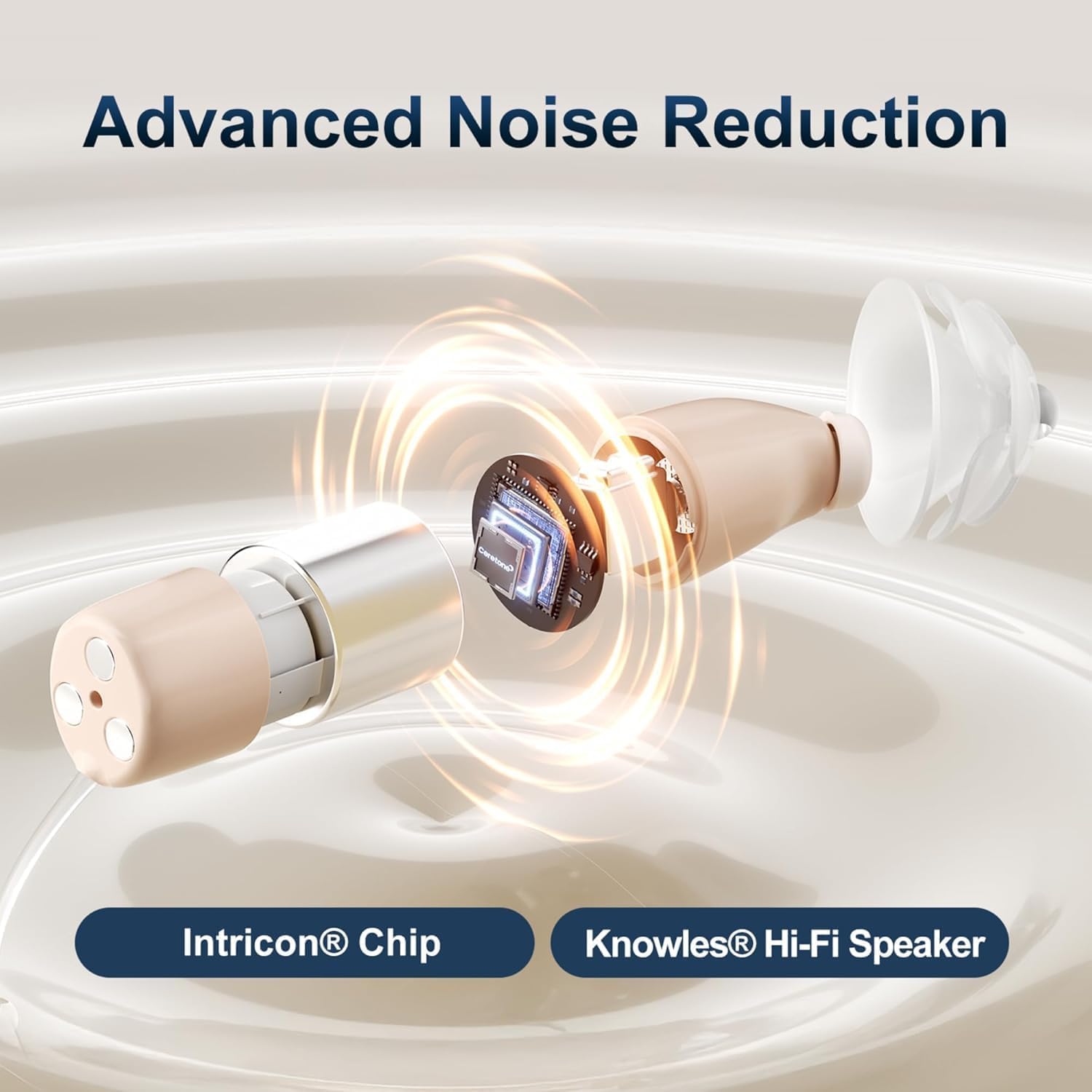 Ceretone Supermini Rechargeable Hearing Aids for Seniors, Invisible OTC Hearing Aids with Advanced Wind Noise Management - Auto Turn On&Off - Easy Operation (Not Amplifiers) — view 5