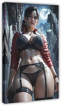 AI Sexy Girl, Sexy Lingerie, Long-haired Beauty, Bikini 2 Canvas Poster Wall Art Decor Print Picture Paintings for Living Room Bedroom Decoration Frame 12x18inch30x45cm