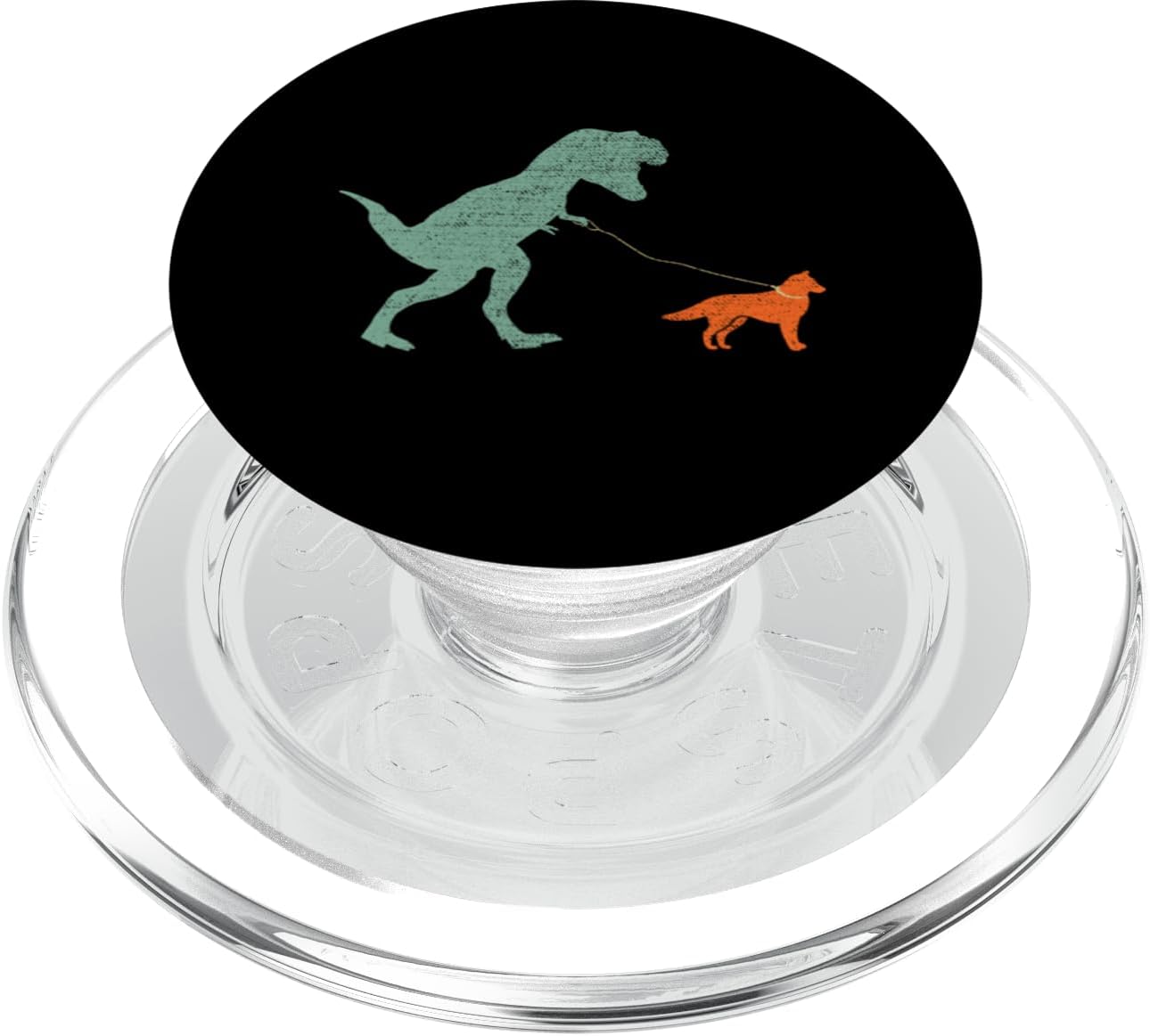 Dog Dinosaur - Vintage Tyrannosaurus Rex & Siberian Husky PopSockets MagSafe PopGrip for iPhone