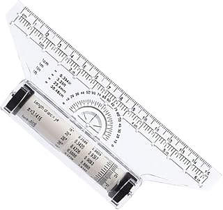 Mobestech Multi-Purpose 15Cm Plastic Rolling Ruler for Angle Measurement with Parallel Scale Portable Drawing Measuring Tool for Engineering Drafting and School Use