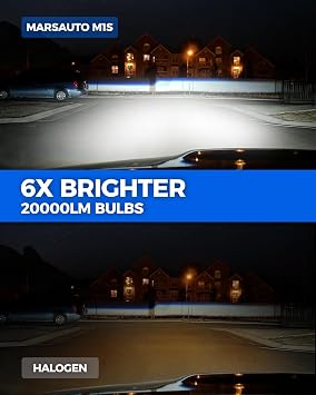 Marsauto 9006 Bulb, 30000LM Brightness Output 6000K Cool White,9006 HB4 Fog Bulbs IP68 Waterproof 60000Hrs Lifespan, 3Mins Installation, 2 Pack