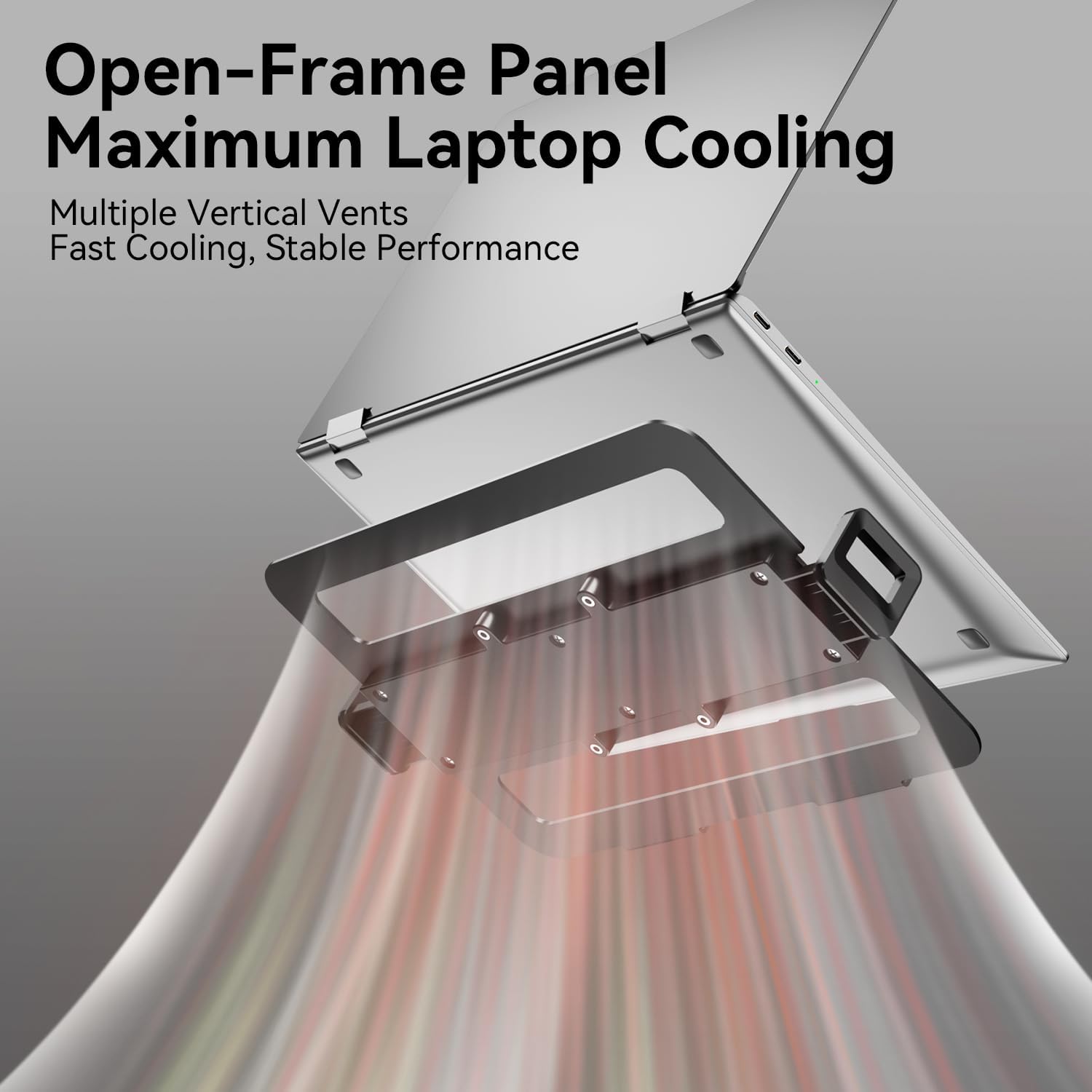 Laptop Mount for Desk (11.3"-17.3"), 360° Rotating Foldable Laptops Arm Mount with Gas Spring, Heavy Duty Aluminum Adjustable Laptop Stand with Clamp/Grommet (Black)