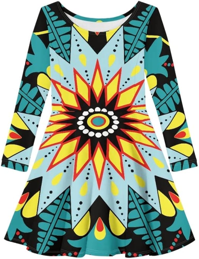 fit and flare african print dresses Long Sleeve Fit & Flare Knit Dress, Black – Jolie Moi Retail main image 1