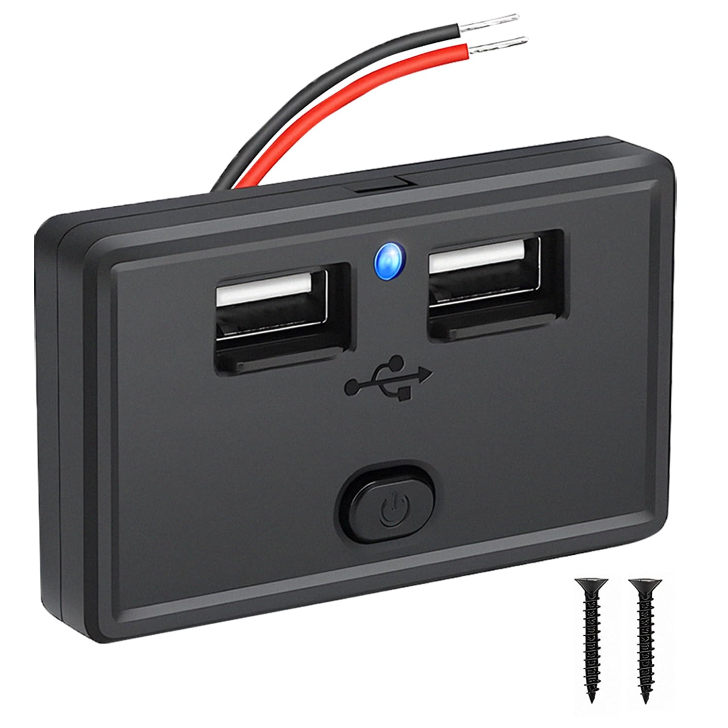 JIZZU Dual Presa USB per Caricabatteria da Auto 4.8A, Presa di Ricarica PD USB C