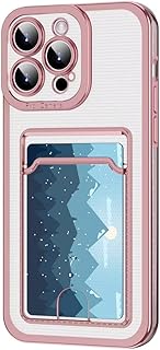 Rnrieyta Miagon Case for Samsung Galaxy A34 5G,Clear Slim Cover Soft Electroplated Wallet Case Bag Cover Transparent Back Card Slot Holder Shockproof Women Girls Bumper