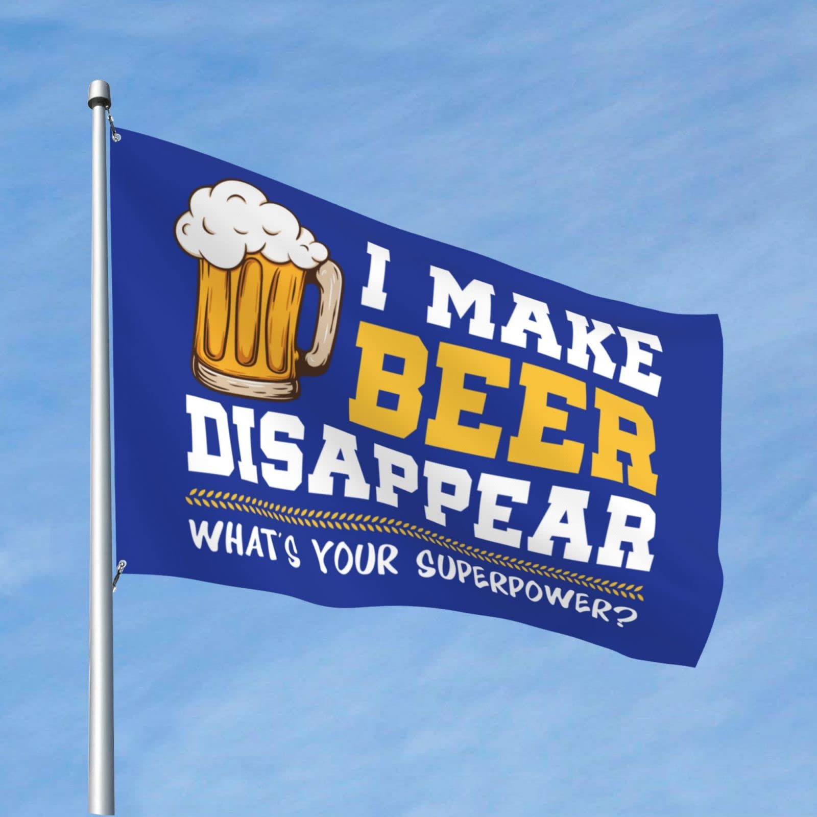 Drapeau Make Beer Disappear pour masquer un mur vide de dortoir d'hiver