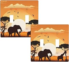 Elephant And Giraffe In The Sunset Wallboard, Suitable For Home, Office And Hotel, Covering Wall Defects