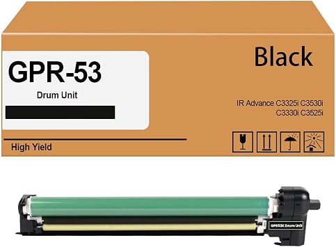 Remanufactured 1PK GPR53 GPR53K Black Drum Unit Use with ImageRunner Advance C3325i C3330i C3525i C3530i C3725i C3730i C3826i C3830i C3835i Printer