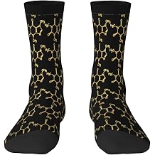 Mens Crew Socks Funny-Caffeine-Molecule-Chemistry Novelty Socks For Work,Casual,Sports