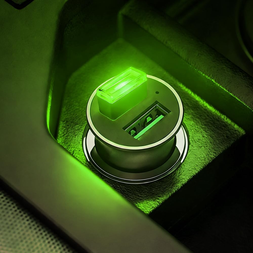 4PCS Mini USB LED Car Light, Car Interior Atmosphere Lights, Car LED Night Decoration Light Bulb, Plug-in USB Ambient Lighting Accessories for Cars Laptop Keyboard Atmosphere (Green) image 5
