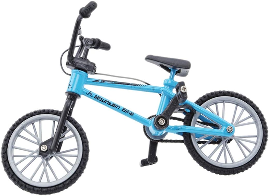 Underleaf Mini Alloy Finger Bikes Functional Finger Mountain Bike BMX Fixed Bicycle Novelty Toys Game for Kids Boys Girls,Blue