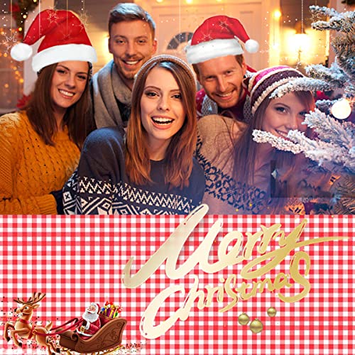 Yancorp 4 Pack Plastic Red And White Checkered Tablecloths 54 X 108 Inch Picnic Table Covers Disposable Table Covers For Rectangle #TOP4