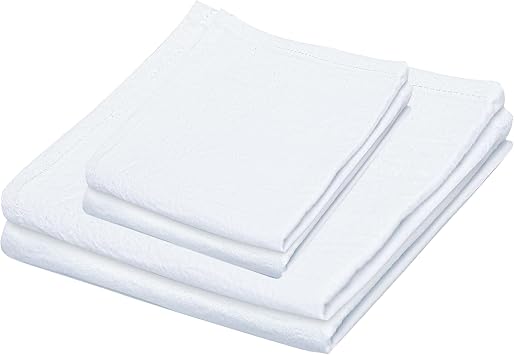 Flour Sack Kitchen Towels |Cotton Blank Towel | Tea Towel Crafting Embroidery for Spring Decor|Thick Absorbent Quick Dry | Baking Bread Proofing Linen Cover White, 28"x28"-2 Pack & 18"x28"-2 Pack