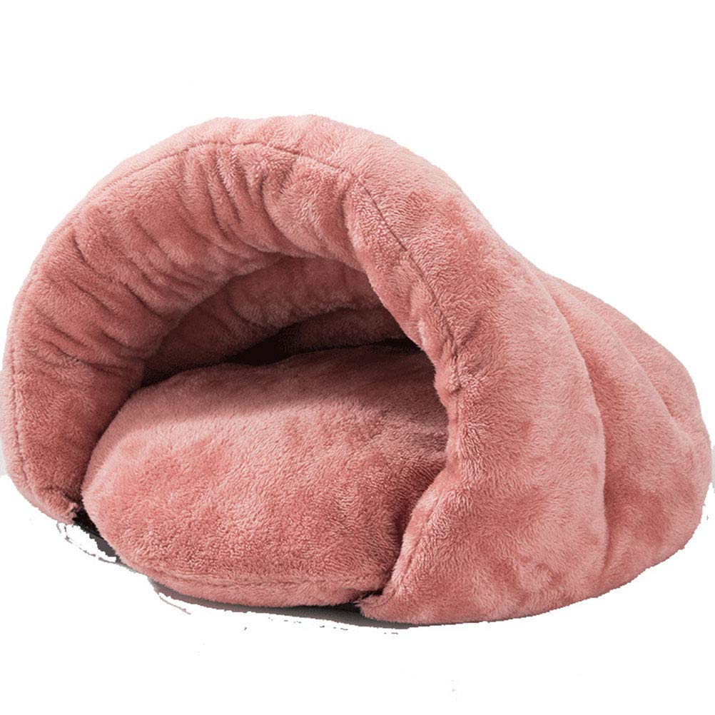 Cat Bed, Pet Bed with Anti Slip Bottom for Small Dog Cat Kitty Puppy Animals, Soft Warm Fleece Cat Sleeping Bag Dog Slipper Bed Burrow House Hole Igloo Triangle Cat Nest, 50 * 50 * 36CM
