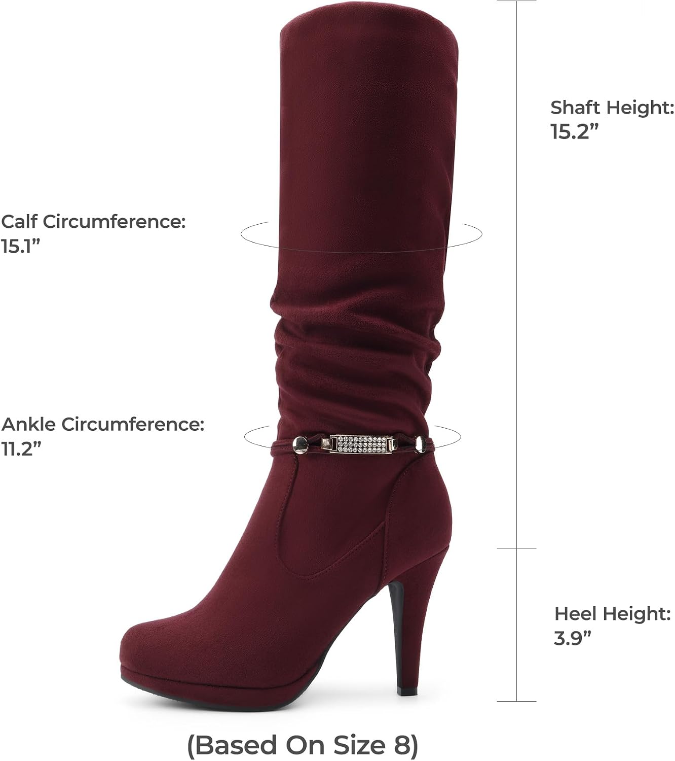 DREAM PAIRS Women's Knee High Platform Heel Boots