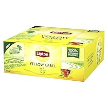 Lipton, Tè Nero Classico, Con Ingredienti 100% Naturali, Gusto Intenso ed equilibrato, ottimo per Tutte le Occasioni, Yellow Label, Confezione di Carta, Filtri Compostabili, 100 Filtri Tè Nero 1