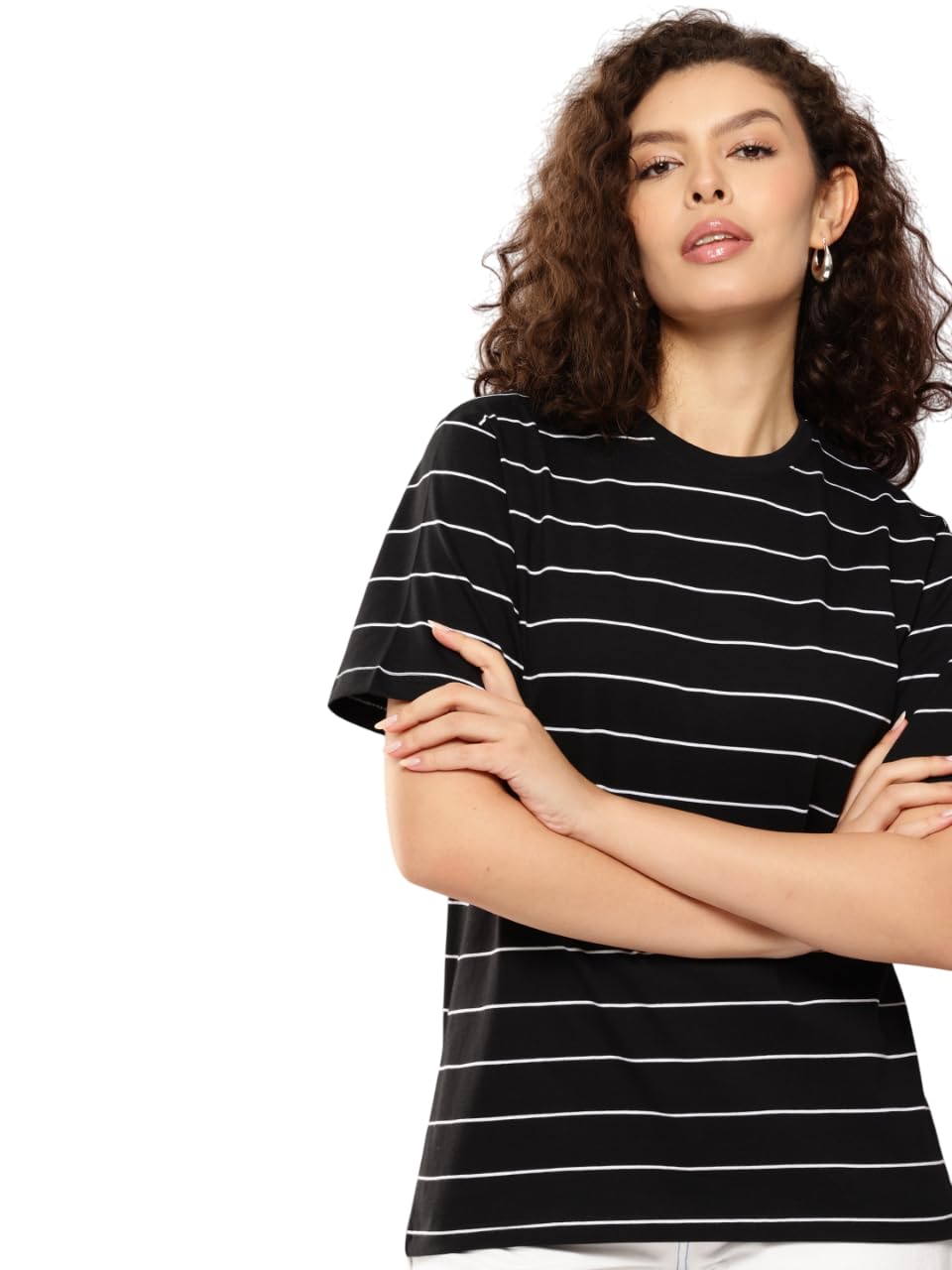 dillinger Women's Oversized Short Sleeves Striped Tshirt-picture-38