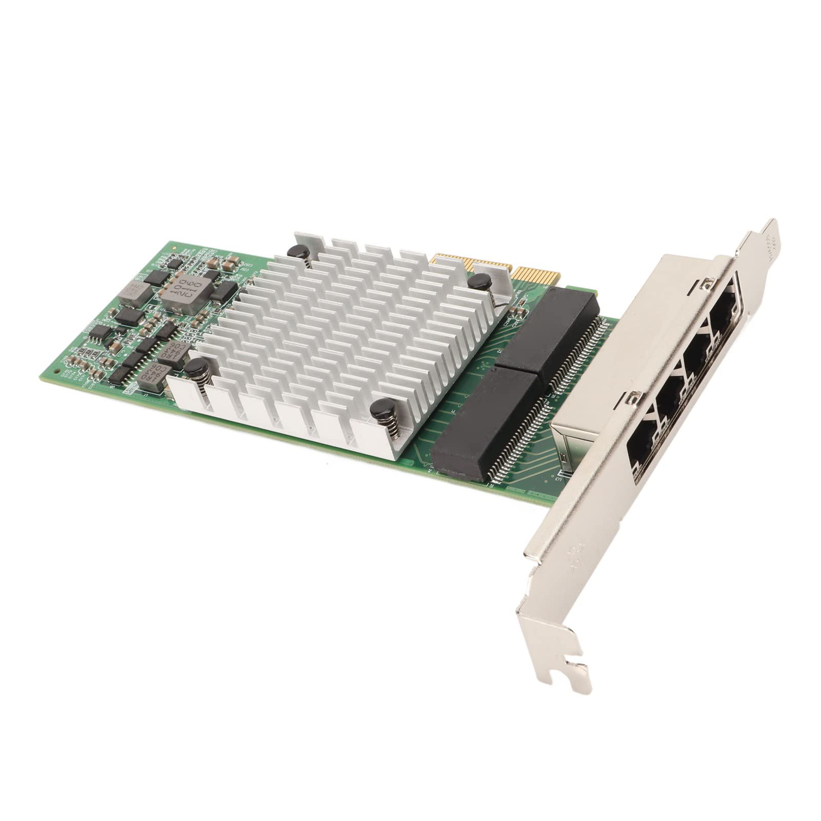 Yunseity 4 Ports PCIe Carte WiFi pour PC de Bureau, I350 Puce Gigabit Carte Réseau PCI Express Ethernet Adaptateur, 10/100/1000Mbps 4 RJ45 Ports