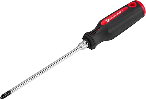 Powerbuilt #2 x 6 Inch Phillips Screwdriver, Magnetized Tip Driver, Hex Bolster for Added Torque, Double Injection Handle, Chrome Vanadium Steel made - 646165