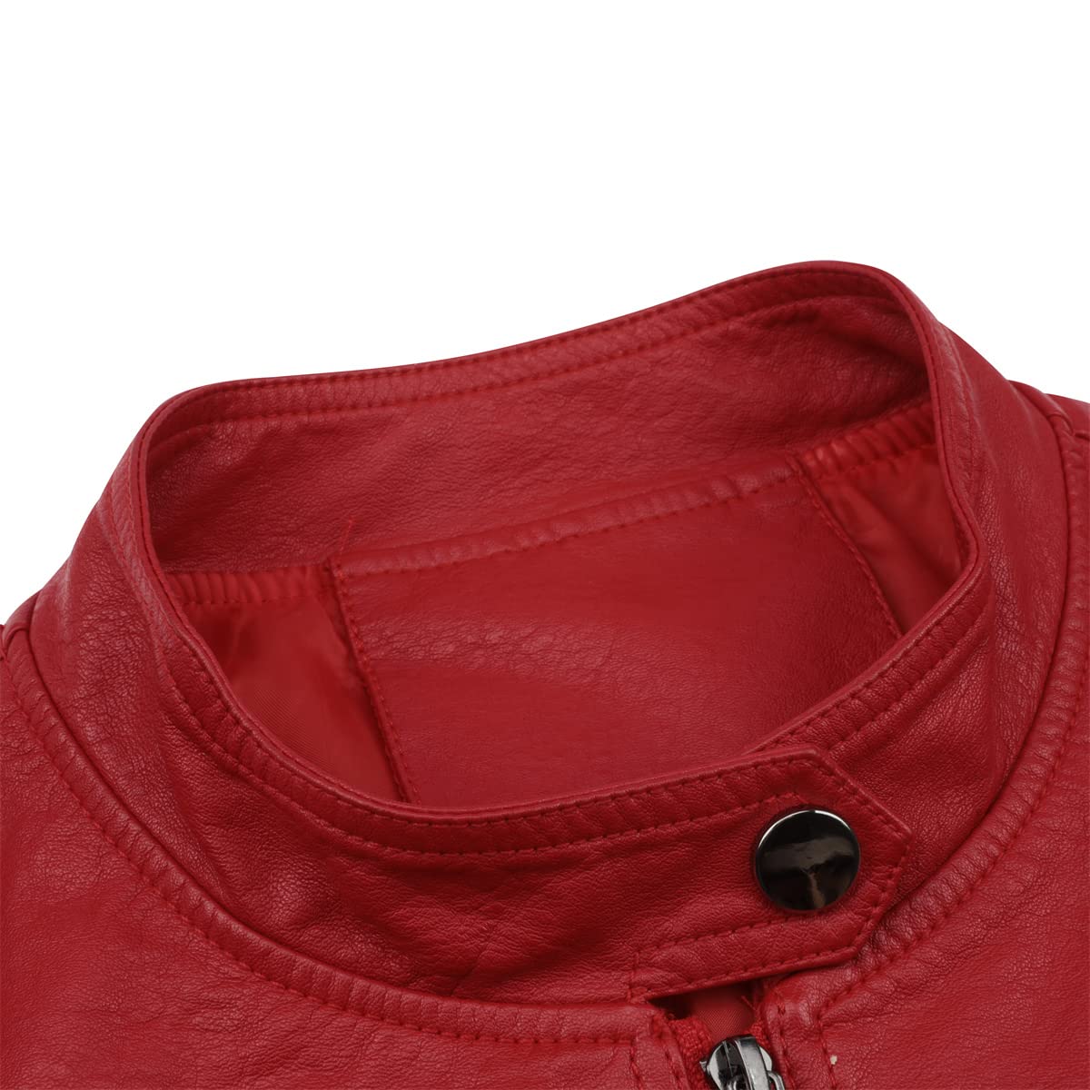 Sliktaa - Chaqueta de cuero sintético para hombre, ecológica, de invierno, de cuello alto, de entretiempo, acolchada, tipo motero, piloto, con cremallera, informal, moderna, clásica