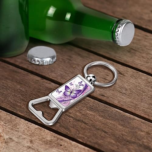 Miniatura 5 de WIRESTER Llavero de metal para abrebotellas, abridor de botellas de cerveza, llavero para cocina, bar, restaurante, fácil de transportar, mariposa