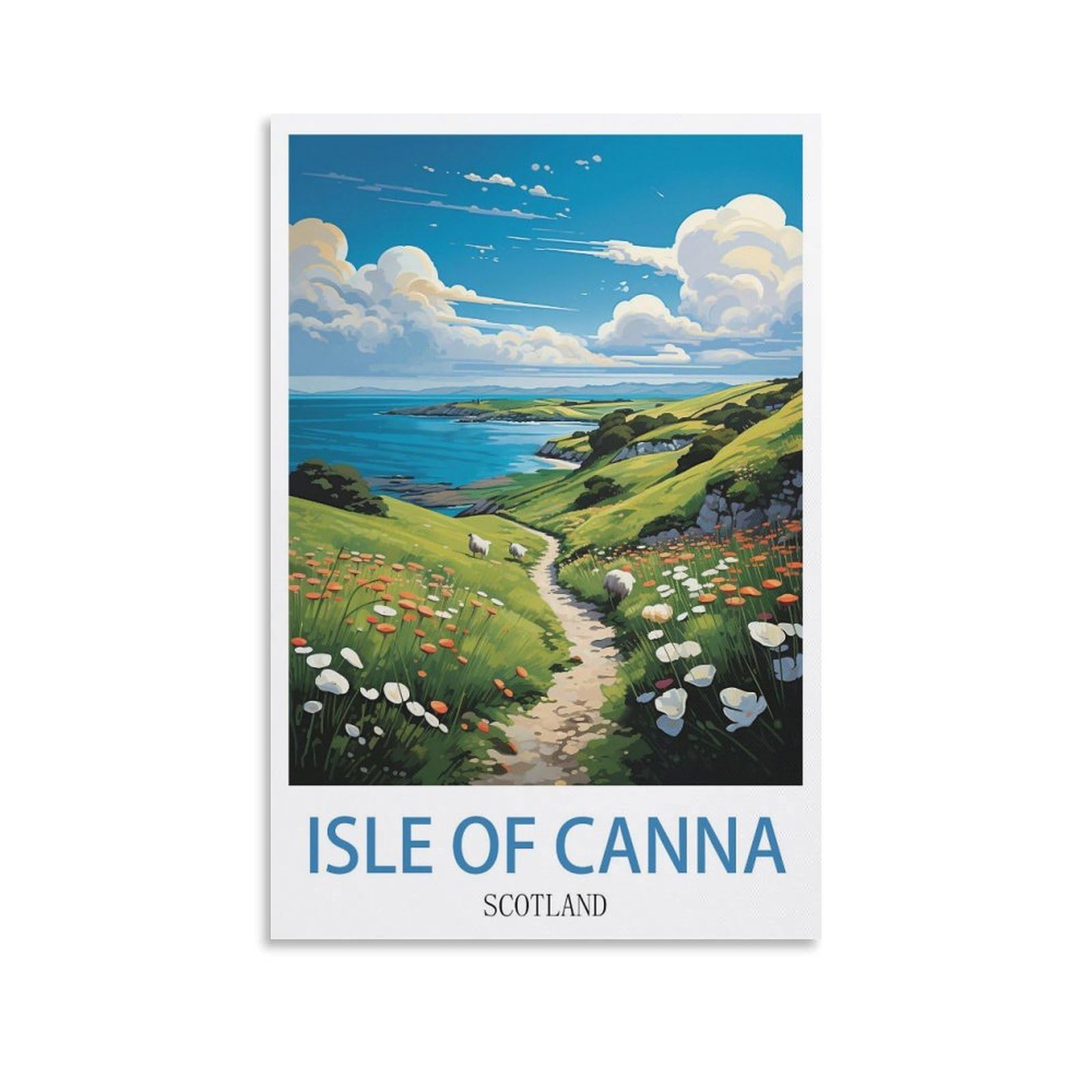 EZMLFA 5D Diamond Art Kits for Beginner,Isle of Canna Scotland Crystal Rhinestone Embroidery Craft Kits for Home Wall Decor Gifts, 40x40cm