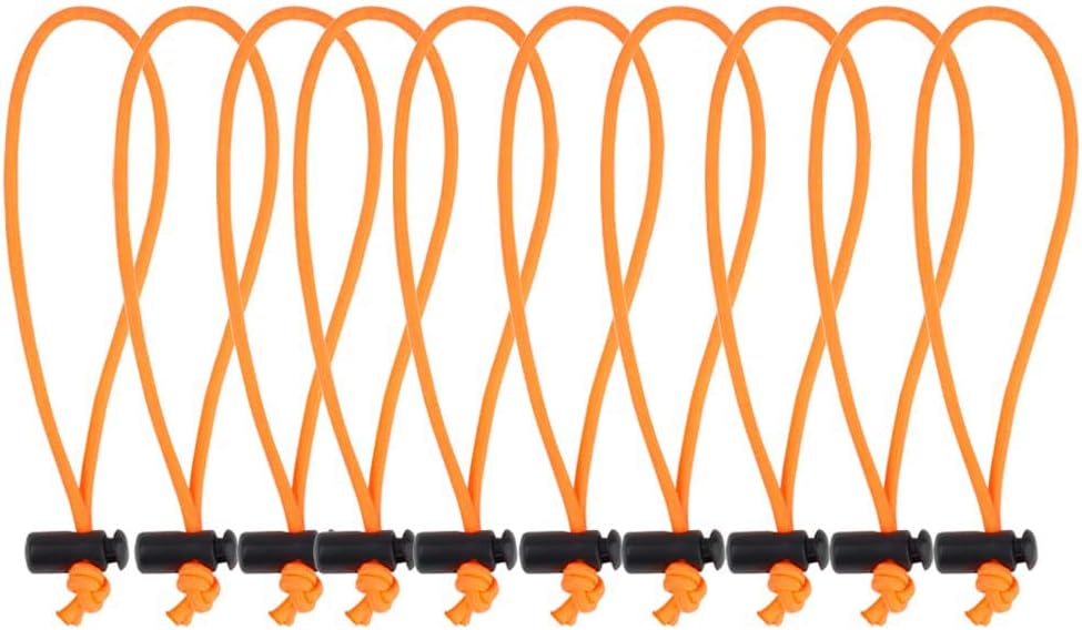 6" Bungee Cords Adjustable Cable Ties Cable management Reusable -Orange (10-pack)