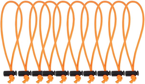 6" Bungee Cords Adjustable Cable Ties Cable management Reusable -Orange 10-pack