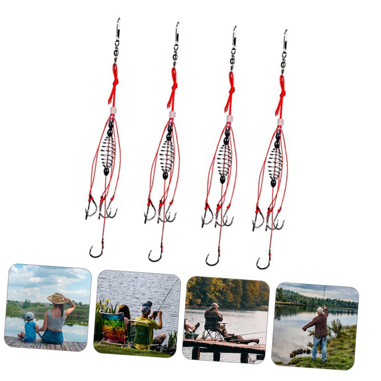 VANZACK Hameçon explosif de pêche Fishing peches Crochet d'appât de pêche leurres de pêche aux turluttes mangeoire de pêche à la Carpe de Printemps Montage d'hameçons de pêche