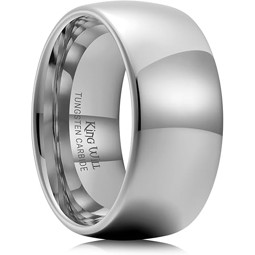 King Will Tungsten Carbide Wedding Band for Men Women Promise Rings for Couples Domed High Polish