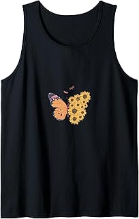 Sun Flower Butter Fly Summer Vibe Tank Top