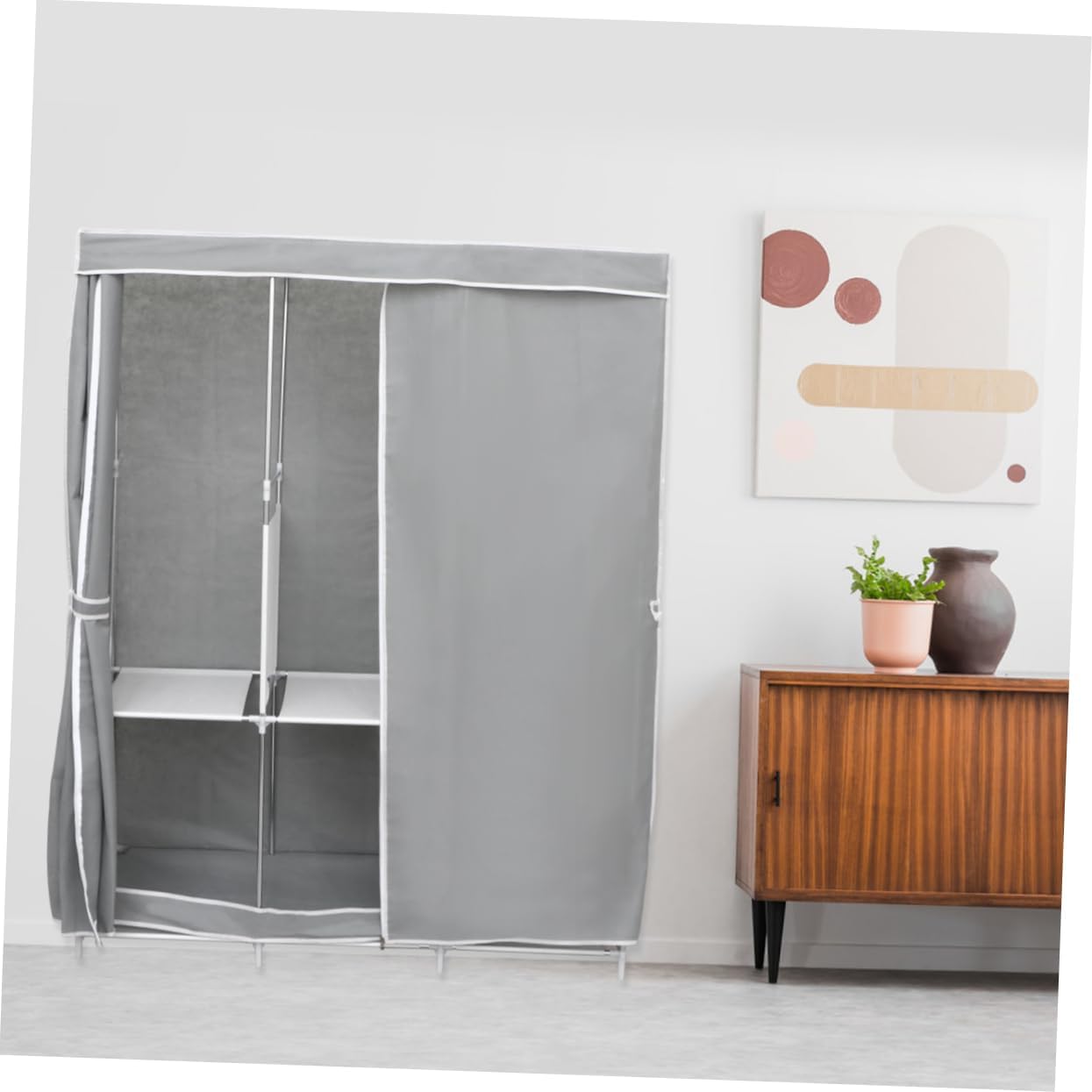 Ciieeo 1Pc Portable Non Woven Fabric Clothes Closet Sturdy Wardrobe Organizer with Easy Assembly for Dust Protection Modern Storage for Home Use
