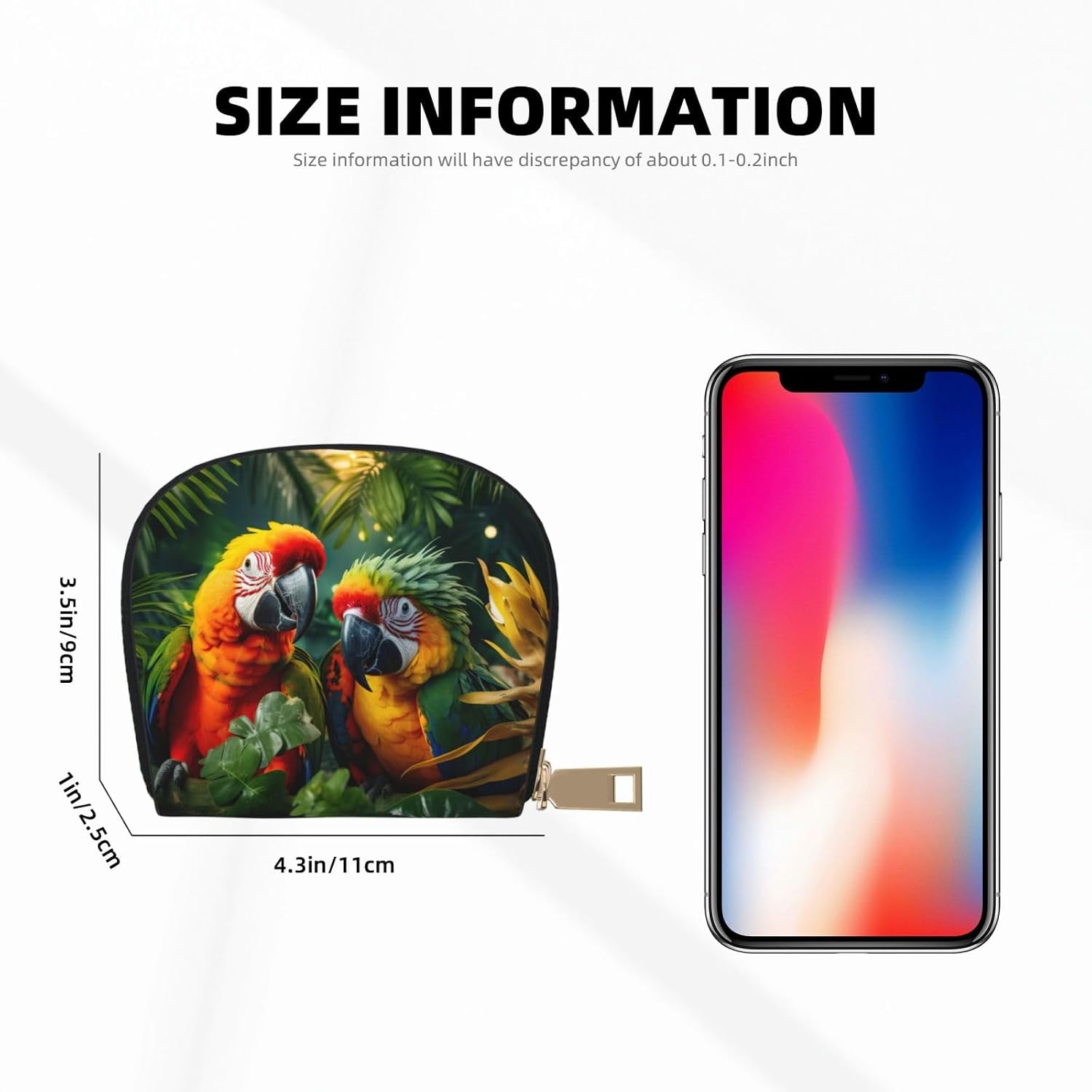Summer Parrot print Wallet Credit Cards Holder Business Card Case for Men Women Compact Size for Adults