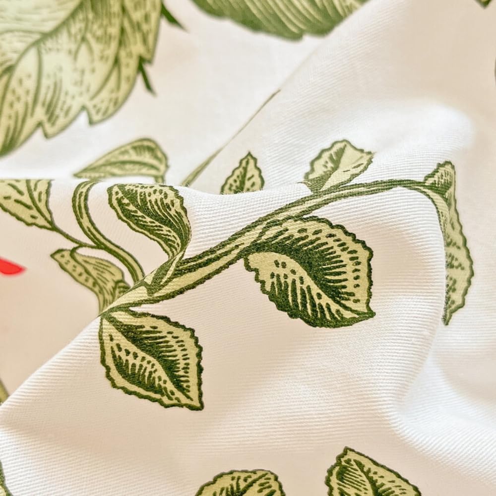 Nayoroom Bettwäsche 135x200 Baumwolle Grün Blumen Blätter Bunt Bettbezug | Frühling,Mädchen,100% Baumwoll,Deckenbezug,Aesthetic,ÖKO-TEX,Landhausstil,Wende,Kissenbezug 80x80 cm,Reißverschluss,2teilig