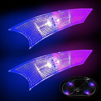 Bike Spoke Light LED NIUAWASA - Waterproof Easy Install Bicycle Wheel Lights 3 Mode Tire Flash Safe Warning Lamp for Kids/Adult Bike 2Pcs