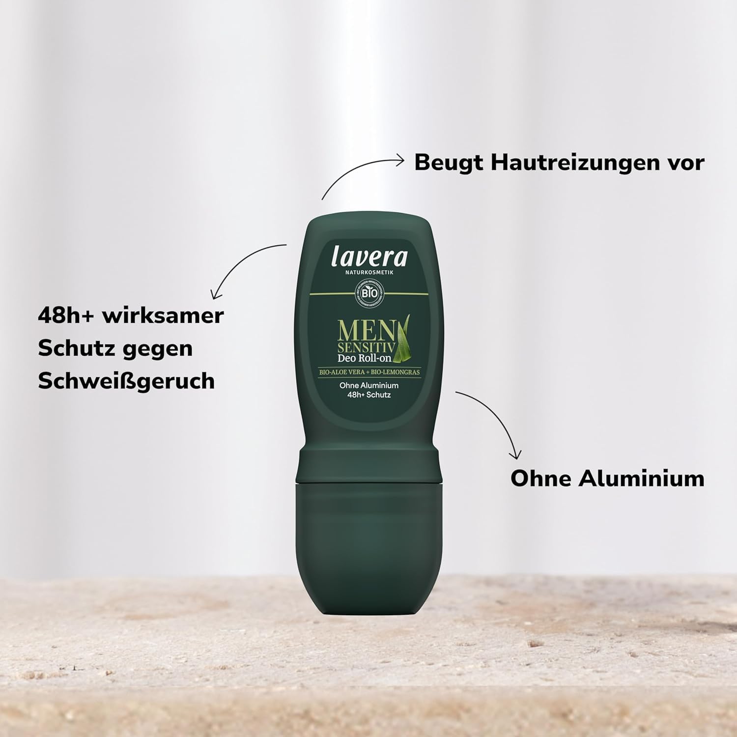 lavera Men sensitive 4in1 Pflege-Set + Kulturbeutel mit Duschgel, Creme & Deo in Kulturtasche, Zertifizierte Naturkosmetik für sensibler Haut