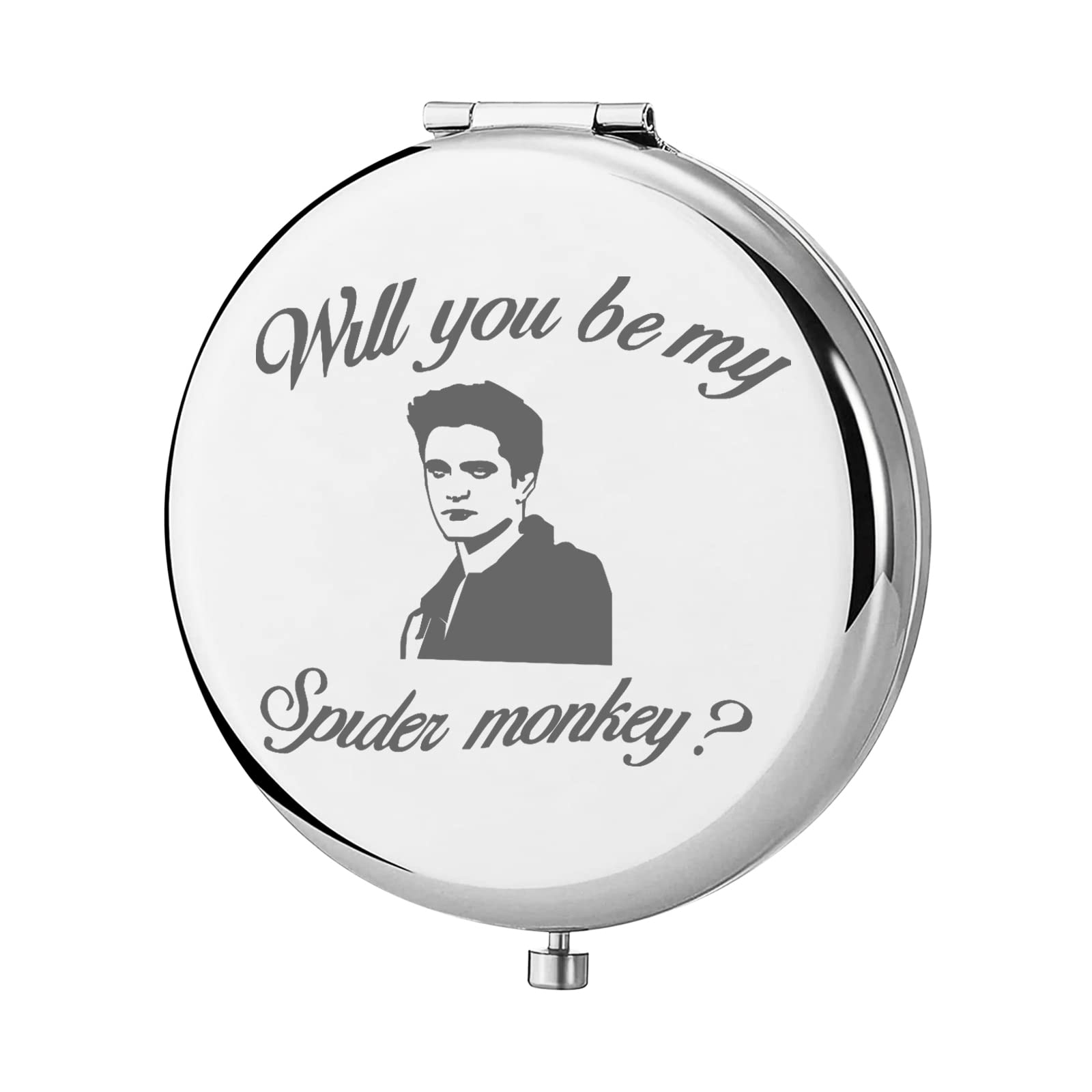 KEYCHIN Vampire Movie Pocket Mirror Vampire Edward and Bella Fans Gifts Will You Be My Spider Monkey Compact Mirror for Women Girls Teenager (Spider Monkey-S)