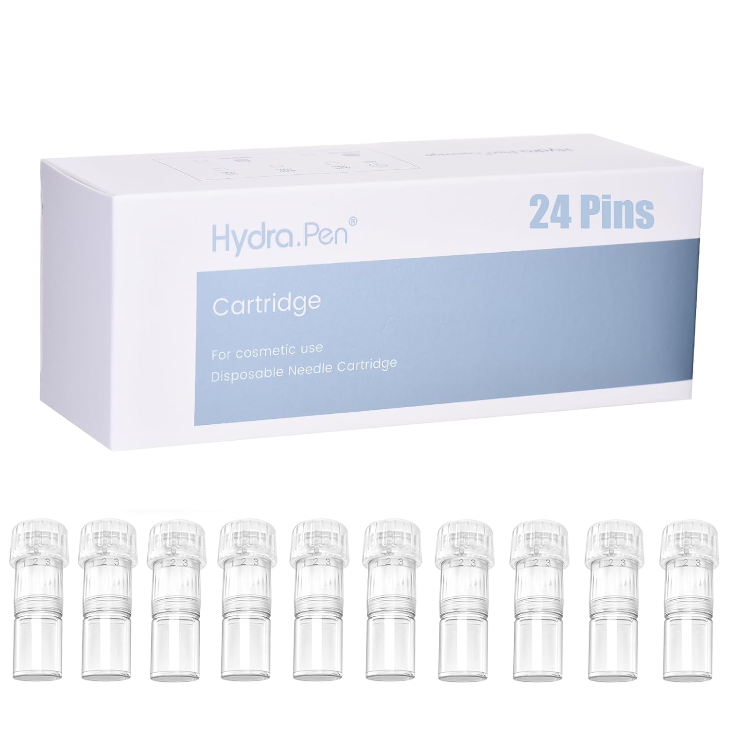 Hydra. Pen H3/H5 Cartridges 24 Pins - Pack of 10 for Anti-Wrinkles Moisturiser Skin Tightening and Spot Reduction - Authentic Hydra. Pen Cartridges 10 Pieces 24 Pins for H3/H5