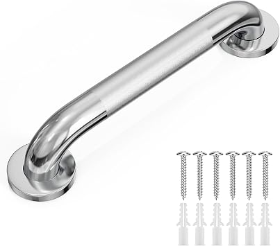 18-Inch Heavey Duty Grab Bar,304 Stainless Steel Handrail, Safe Load Capacity 500lb, Textured Grab Bars Suitable for Bathrooms, Stairs, Corridors, Need to Punch Holes