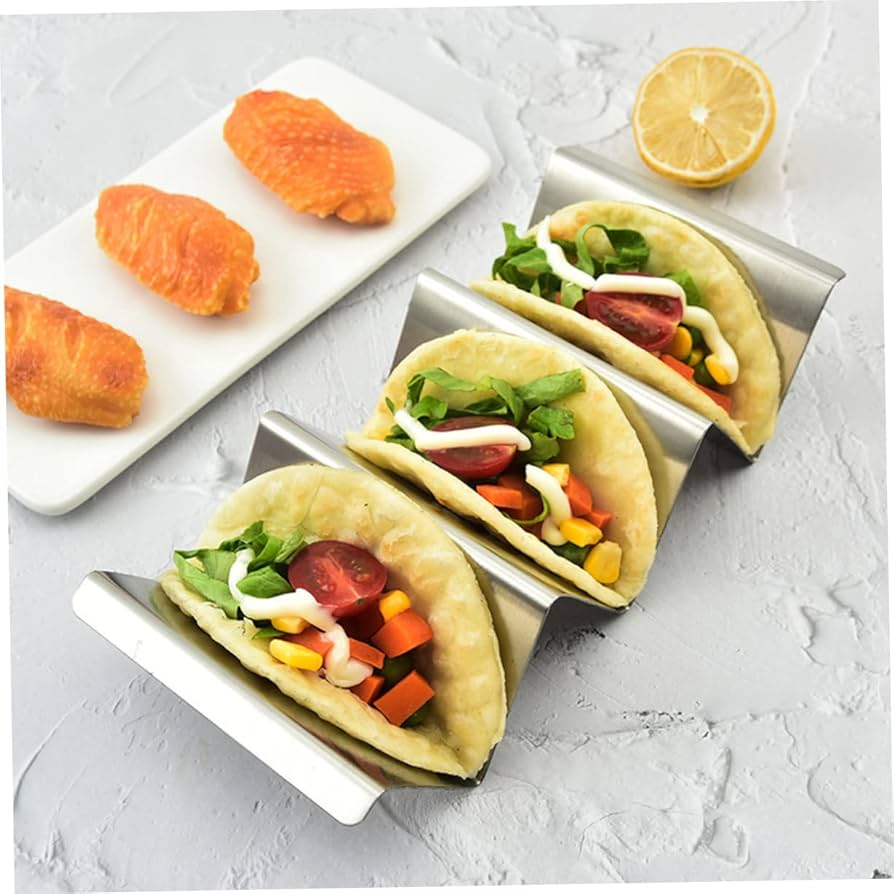 Porta Taco Acciaio Inox 4-5 Slot - Supporto Per Tacos, Burrito, Senza Disordine - Foto 3