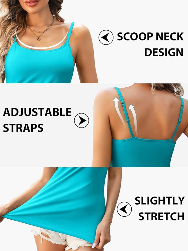 V FOR CITY Shelf Bra Camisole Tops for Women Summer Adjustable