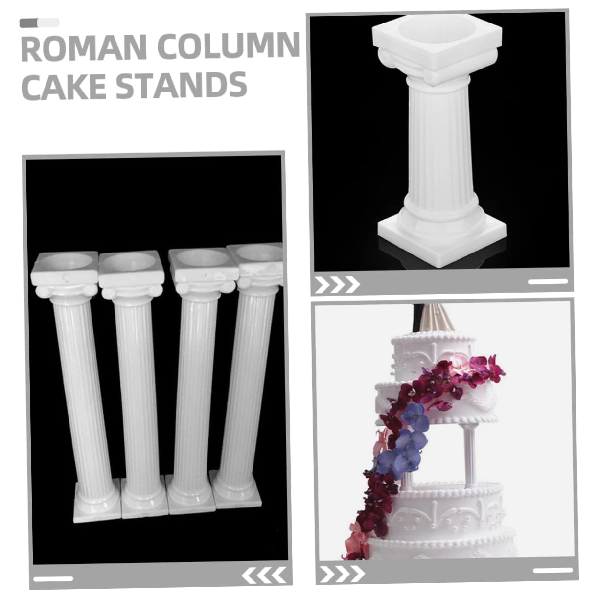Cabilock 3 Juegos Soporte para Pasteles Varilla Separadora De Tortas Varillas para Pasteles Columnas Romanas para Pasteles Soporte para Capas De Pasteles Soporte De Pastel 16 Uds * 3