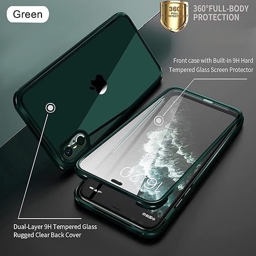 Miniatura 190 de UBUNU Funda para iPhone 14 Pro Max con protector de pantalla [vidrio templado 9H integrado], protección de cuerpo completo 360 de doble capa