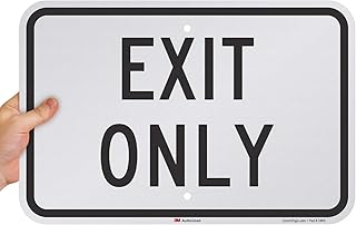 SmartSign - K-1757-EG-12x18-D2 "Exit Only" Sign | 12" x 18" 3M Engineer Grade Reflective Aluminum Black on White