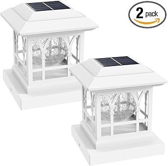 4x4 Post Solar Lights Crackle Glass Solar Post Cap Lights 20 Lumens