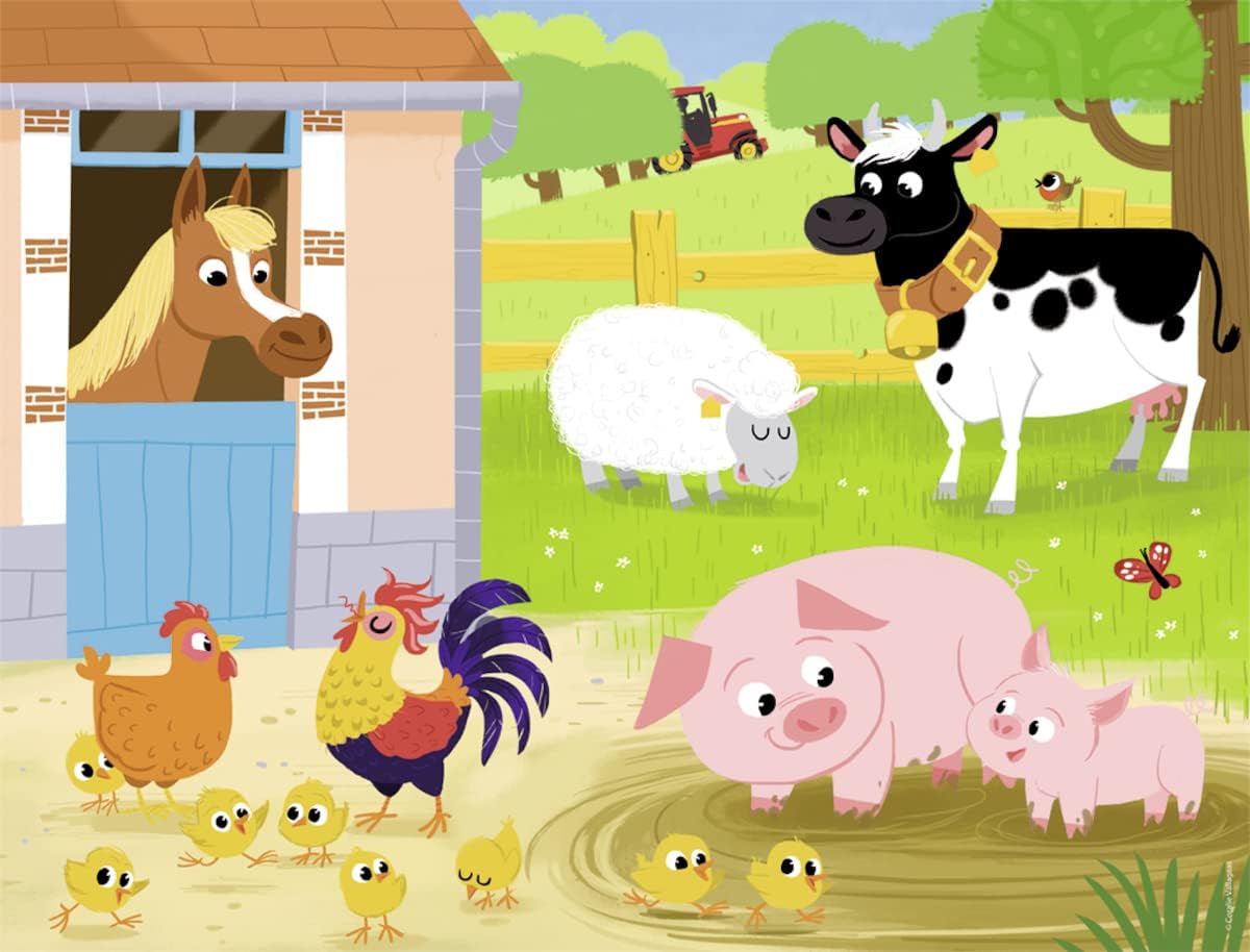 Nathan - Children's jigsaw puzzle - 30 pieces - My friends on the farm - Girl or boy from 4 years old - High-quality puzzle - Thick and durable cardboard - Animals - 86365