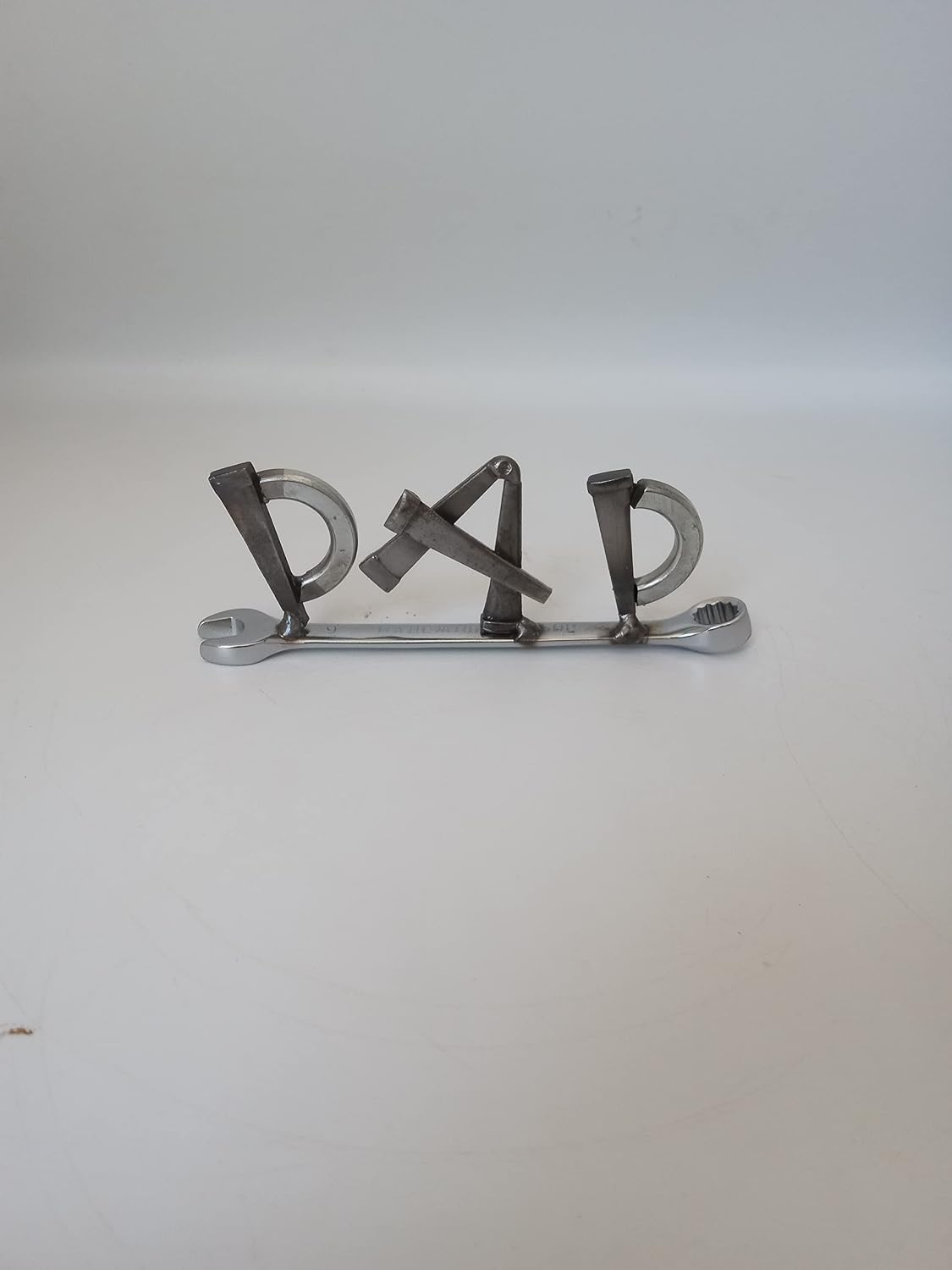 Dad Metal Sculpture Handyman Gift, Unique Wrench Gift for Father
