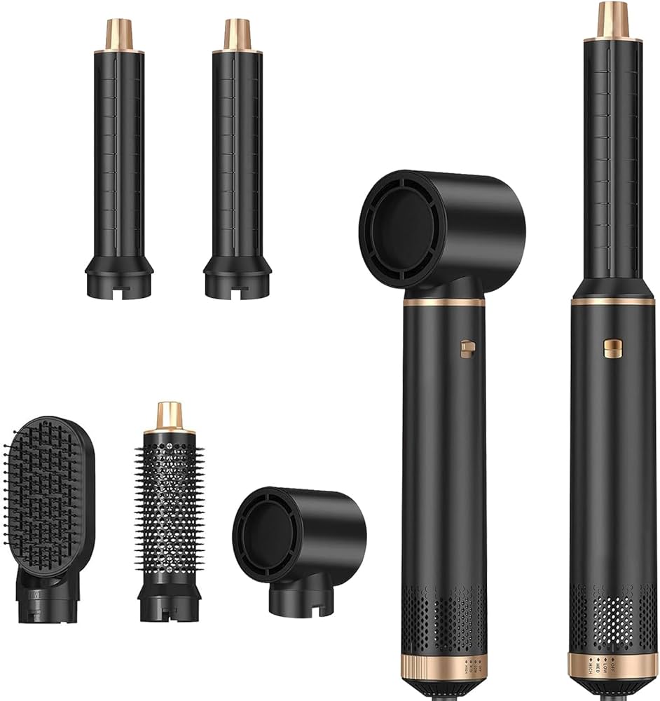 5 In 1 Hair Styler Airbrush 5 In 1 Multi Styler, Air Styler 5 In 1 With Air Curler, Hair Dryer, Brush Hair Dryer For Drying And Styling Straightening Volumizing Curling Sleeking