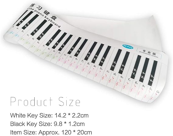 Professional Version 88 Key Keyboard Piano Finger Simulation Practice Guide Teaching Aid Note Chart for Beginner Student