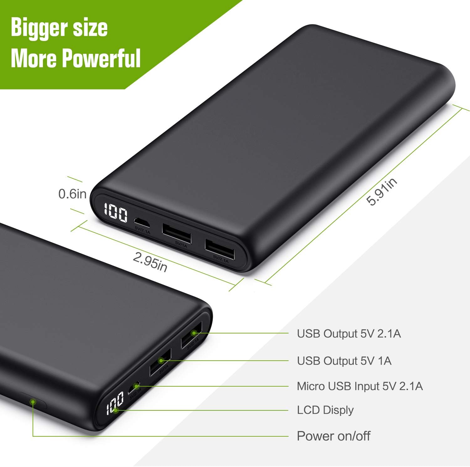 Suреr Dеаl Prоduсt Portable Charger 26800mAh LCD Digital Display Power Bank Huge Capacity External Battery Pack 2 Output Port Cell Phone Charger Compatible with iPhone 13/12/11 Pro Max /Samsung S20/Google/LG/Tablet etc Gеt Sресіаl Prісе Portable Charger 26800mAh LCD Digital Display Power Bank Huge Capacity External Battery Pack 2 Output Port Cell Phone Charger Compatible with iPhone 13/12/11 Pro Max /Samsung S20/Google/LG/Tablet etc